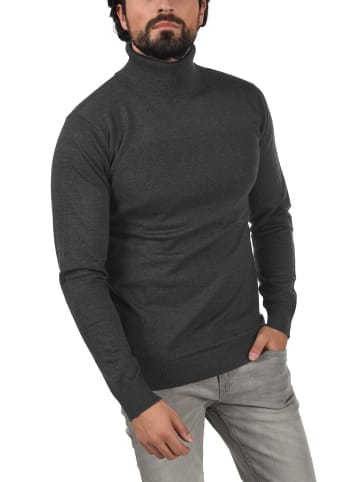 INDICODE Rollkragenpullover IDErnetto 35425MM Rollkragenpulli mit abgesetztem Strickmuster in grau melange