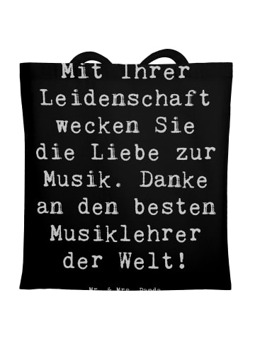 Mr. & Mrs. Panda Tragetasche Musiklehrer Liebe mit Spruch in Schwarz