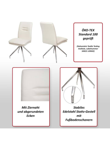 MCW 2er-Set Esszimmerstuhl H70, Creme-beige