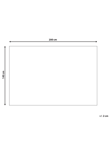 Beliani Kurzflor KURIN in Blau/Rot - (W) 140 x (L) 200 cm