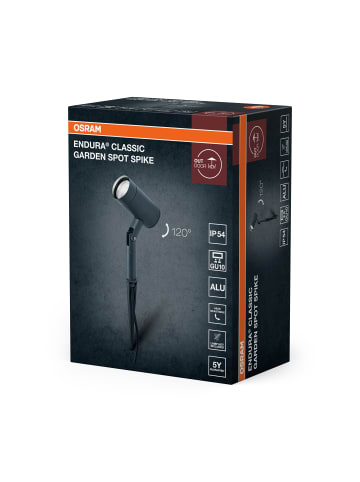 Osram ENDURA Garden Außen-Spießleuchte, schwarz, GU10