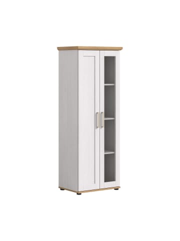 ebuy24 Vitrinenschrank Verona Weiß 64 x 37 cm