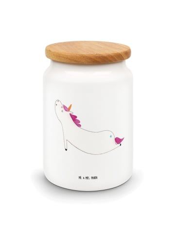 Mr. & Mrs. Panda Aufbewahrungsdose Einhorn Yoga ohne Spruch in Weiß