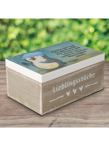 Mr. & Mrs. Panda Aufbewahrungsbox Pinguin Duschen Design mit Spruch in Weiß