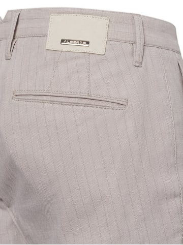 ALBERTO Stoffhose ROB Linen Stripe slim fit in kitt grau - 0001