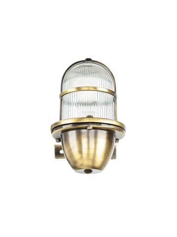 Licht-Erlebnisse Außen Wandlampe (B)11.5 x (H)18 cm in Messing Antik