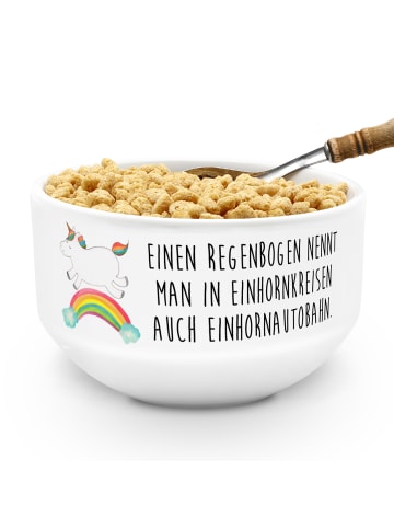Mr. & Mrs. Panda salatschälchen Einhorn Regenbogen mit Spruch in Weiß