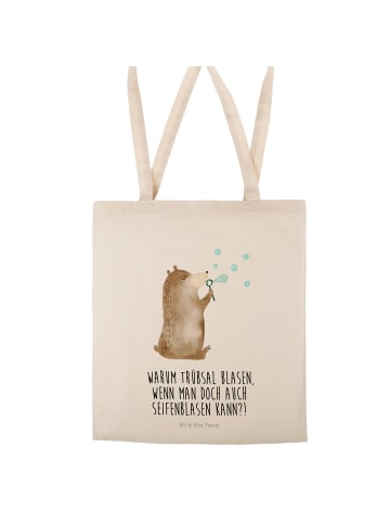 Mr. & Mrs. Panda Shopping Tasche Bär Seifenblasen mit Spruch in Creme
