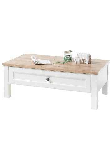 home24 Couchtisch Paboku in Weiß / Eiche