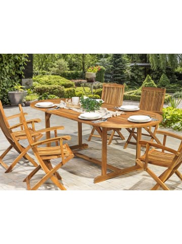 Beliani Esstisch MAUI in Braun - (W) 100 x (H) 74 x (L) 160 cm