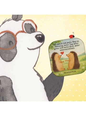 Mr. & Mrs. Panda Grill-Untersetzer Hochzeit Igel Design mit Spruch in Weiß