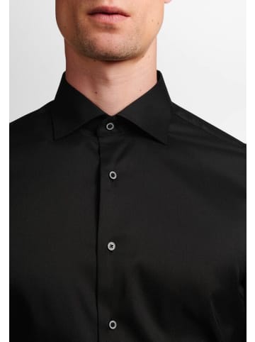 Eterna Langarmhemd in Schwarz
