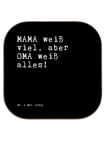Mr. & Mrs. Panda Glasuntersetzer MAMA weiß viel, aber... mit Spruch in Schwarz