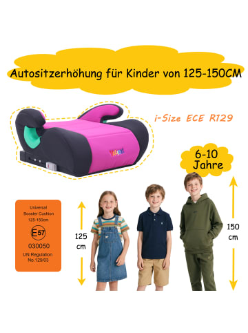 Yalion YALION Kindersitzerhöhung mit ISOFIX – ECE R129 (i-Size)Autositzerhöhung 