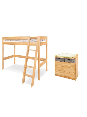 Pinolino Jugendzimmer-Set Natura breit mit Hochbett, 2-tlg.