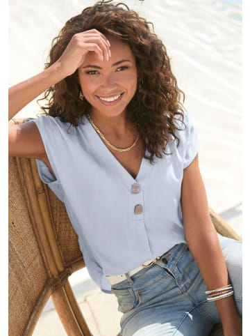 LASCANA Schlupfbluse in himmelblau