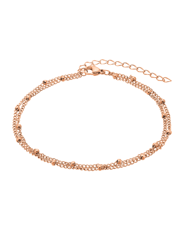 Steel_Art Fußkette für Frauen Amelia silberfarben poliert in rosegoldfarben