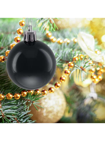 relaxdays 50-tlg. Weihnachtskugeln Set in Schwarz