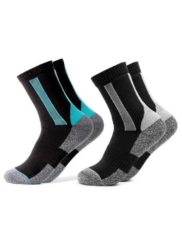 Occulto 2er Pack Wandersocken Gerlinde in Hellblau/Schwarz