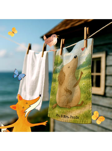 Mr. & Mrs. Panda Gästehandtücher Hund Liebe Design ohne Spruch in Weiß