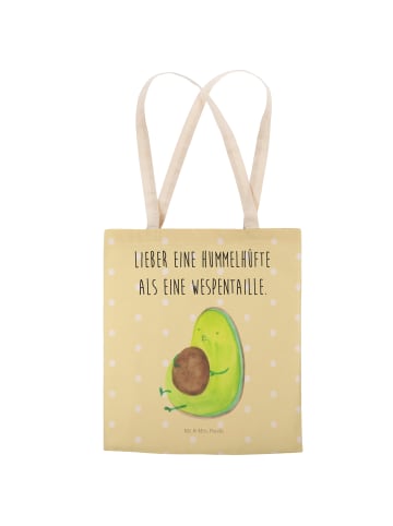Mr. & Mrs. Panda shopping bag Avocado Pfeifen mit Spruch in Gelb Pastell