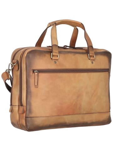 Jost Randers Aktentasche Leder 39 cm Laptopfach in cognac