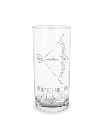 Mr. & Mrs. Panda Wasserglas Sternzeichen Schütze mit Spruch in Transparent