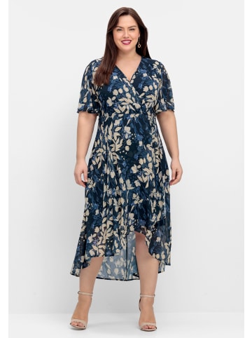 sheego Chiffonkleid in nachtblau-gemustert