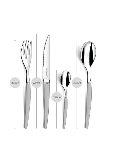 Lou Laguiole 16-tlg. Besteckset JET in edelstahl