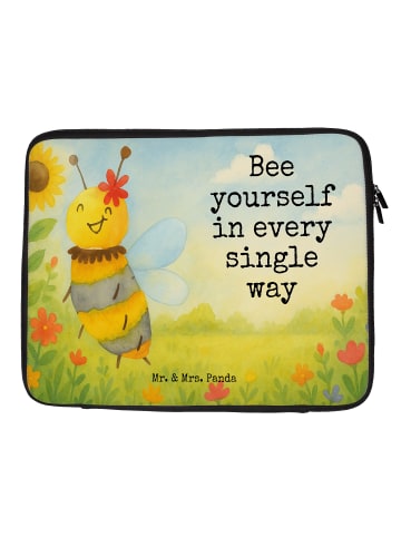 Mr. & Mrs. Panda Hülle Laptop Biene Blume Design mit Spruch in Weiß
