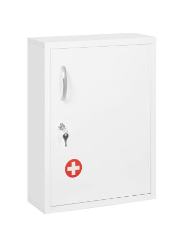 Kleankin Medizinschrank-40L x 15B x 53,5H cm-Weiß