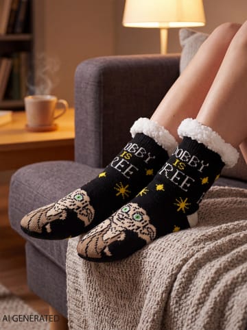 Harry Potter Harry Potter Hüttensocken Dobby Haussocken warme Kuschelsocken in schwarz