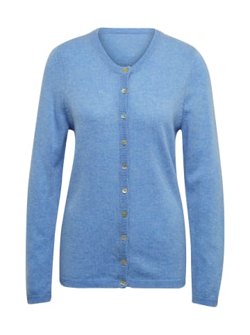 GOLDNER Eleganter Herbstcardigan mit Rundhals in himmelblau