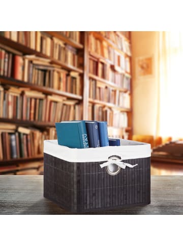 relaxdays 2x Aufbewahrungskorb in Schwarz - (B)31 x (H)20 x (T)31 cm