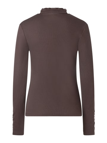 More & More schmales, feminines Rippenshirt in espresso brown