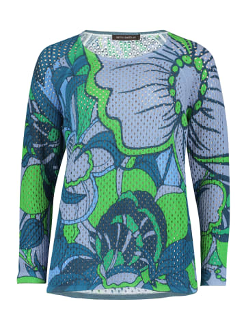 Betty Barclay Strickpullover mit Blumenprint in Blau/Grün