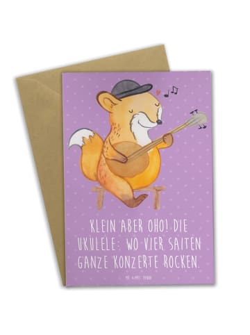Mr. & Mrs. Panda Jubiläumskarte Ukulele Magie mit Spruch in Lavendeltraum