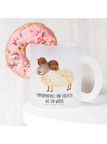 Mr. & Mrs. Panda Glühweinbecher Sternzeichen Widder mit Spruch in Transparent