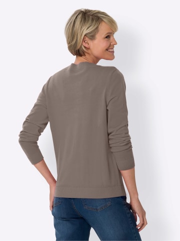 Sieh an! Langarm-Pullover in taupe