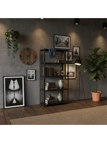 relaxdays 2 x Lagerregal in Schwarz - (B)75 x (H)150 x (T)30 cm