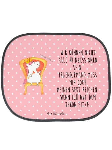 Mr. & Mrs. Panda Auto Sonnenschutz Einhorn König mit Spruch in Rot Pastell