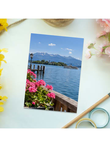 Postkarte See heimatverbunden Design mit Spruch in Weiß