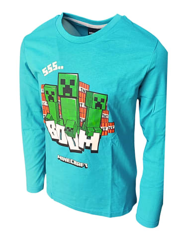 Minecraft Langarmshirt Minecraft Creeper in Blau