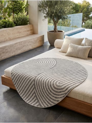 KADIMA DESIGN Outdoorteppich Boho Wetterfest UV-beständig Waschbar in Grau