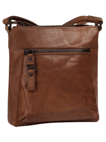 SPIKES & SPARROW Umhängetasche echt Leder in cognac