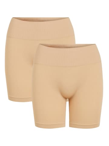 Vila Kurze Leggings Radlerhose 2-er Set VISEAM in Beige-2