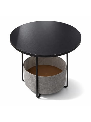 relaxdays Beistelltisch in Schwarz/ Dunkelgrau - (H)50 x Ø 45 cm