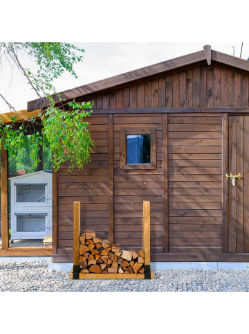 relaxdays 4 x Holzstapelhilfe in Schwarz