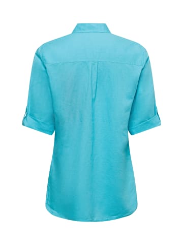 Olsen Bluse mit Leinen-Anteil Ocean Breeze in türkis - 0003