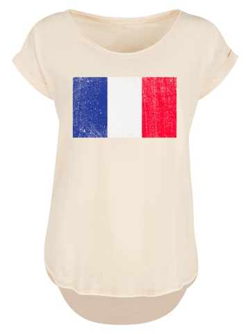 F4NT4STIC Long Cut T-Shirt France Frankreich Flagge distressed in Whitesand